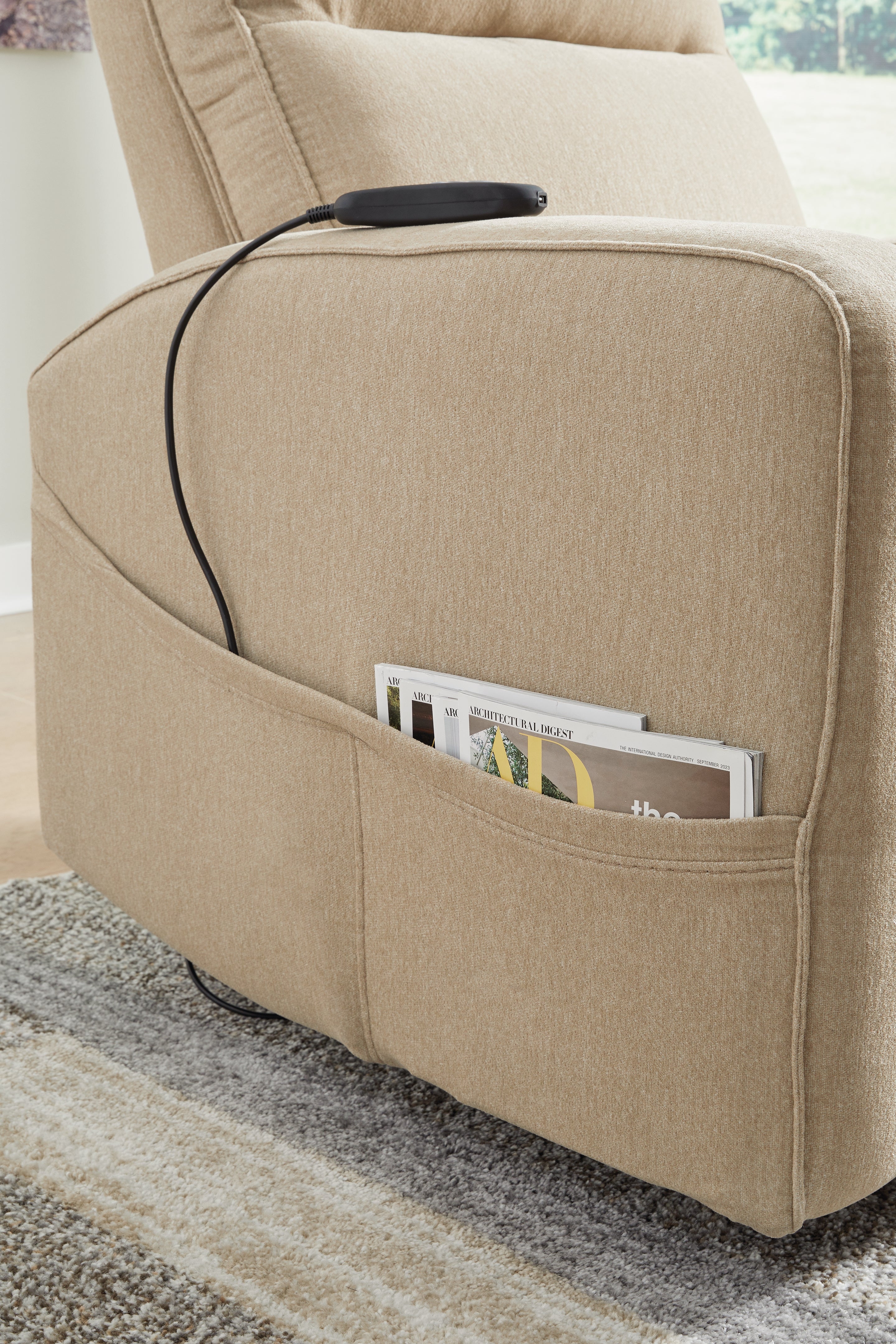Starganza Taupe Power Lift Recliner - Luna Furniture