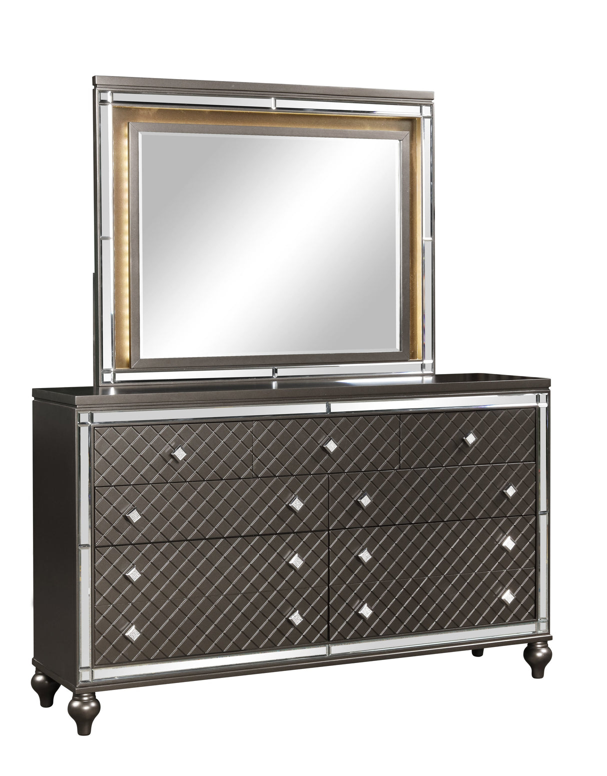 Stars Charcoal LED 5-Piece Queen Bedroom Set from Happy Homes - Luna Furniture