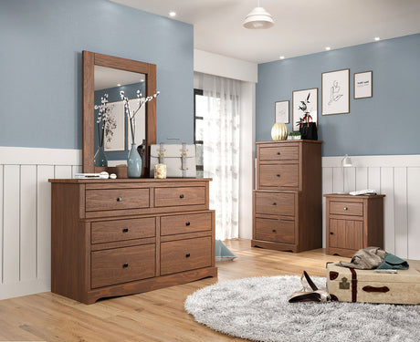 Stavros Mahogany Nightstand from Furniture of America - Luna Furniture