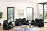 Stefano Black 3-Piece Reclining Living Room Set from Happy Homes - Luna Furniture