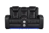 Stefano Black 3-Piece Reclining Living Room Set from Happy Homes - Luna Furniture