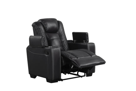 Stefano Black 3-Piece Reclining Living Room Set from Happy Homes - Luna Furniture