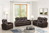Stefano Chocolate 3-Piece Reclining Living Room Set from Happy Homes - Luna Furniture
