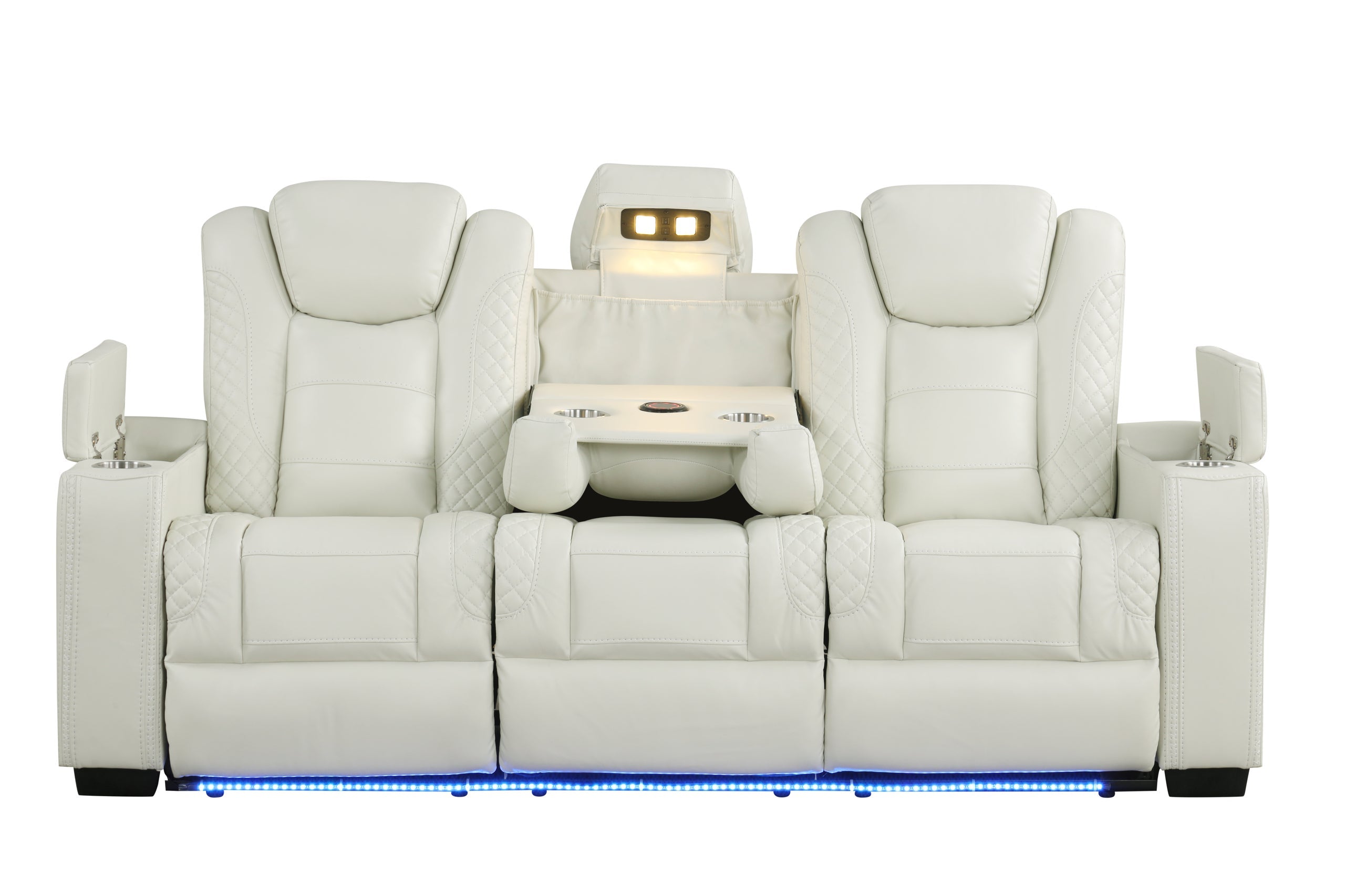 Happy Homes Stefano White 3-Piece Reclining Living Room Set – Luna