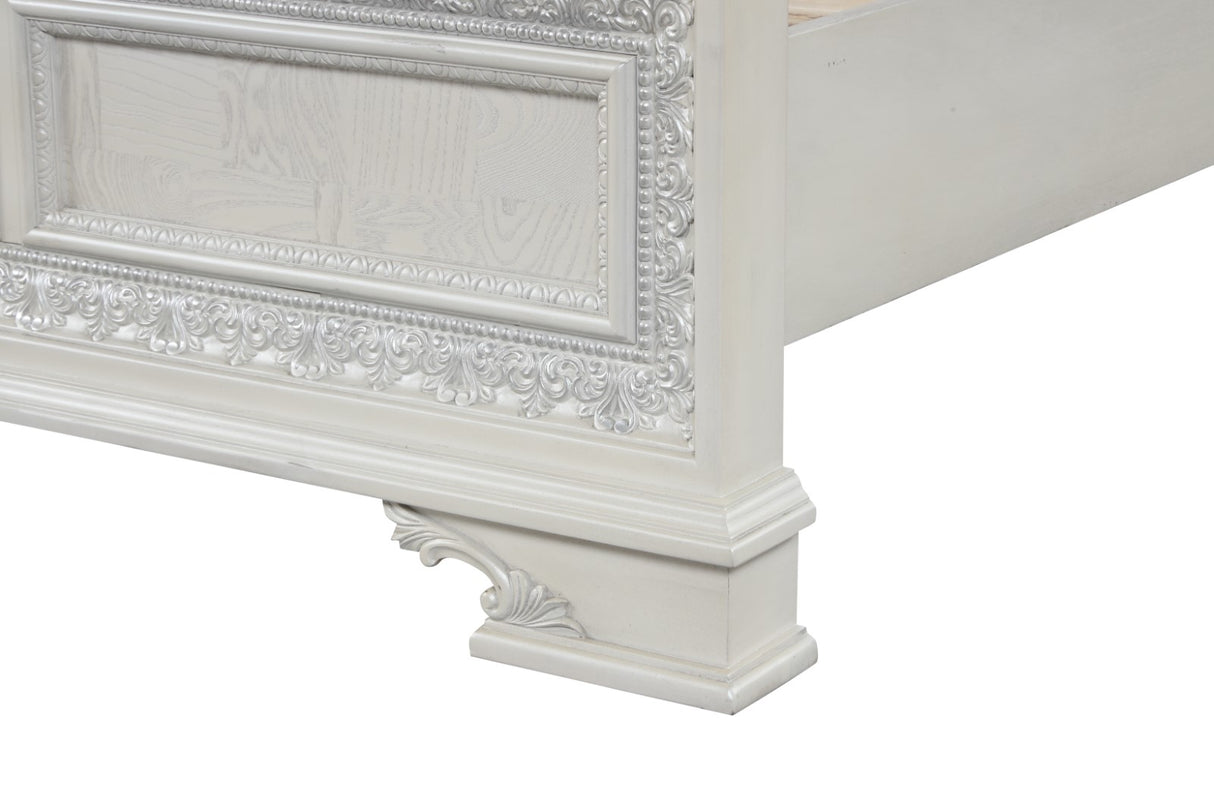 Stella Mia Creamy White King Bed from Furniture of America - Luna Furniture