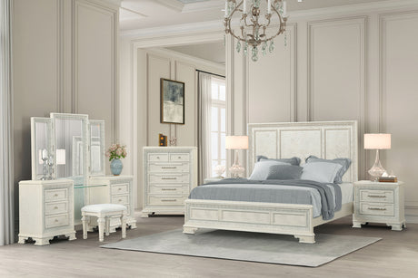 Stella Mia Creamy White King Bed from Furniture of America - Luna Furniture