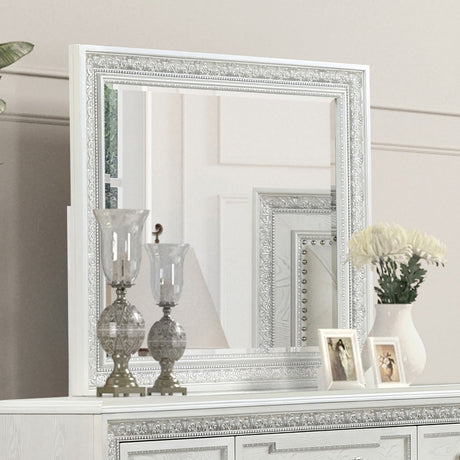 Stella Mia Creamy White Mirror (Mirror Only) from Furniture of America - Luna Furniture