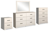 Stelsie White Dresser, Mirror, Chest and Nightstand from Ashley - Luna Furniture