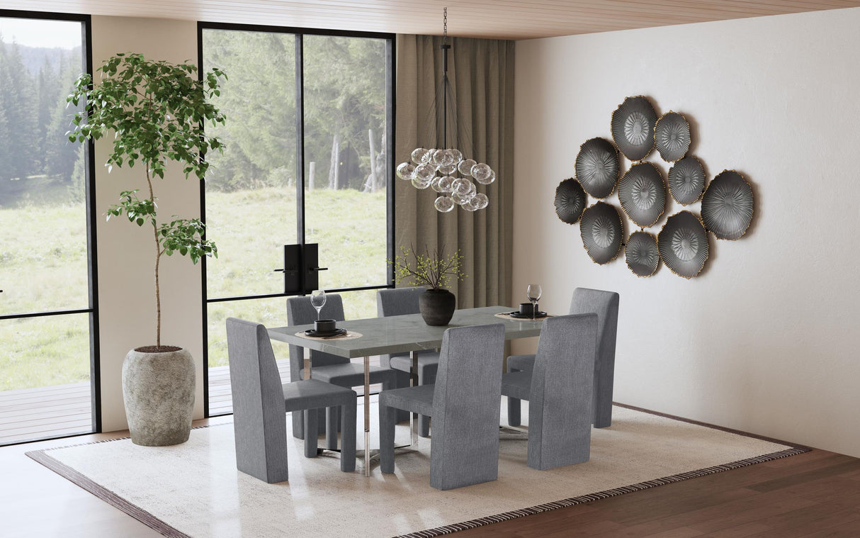 Sterling Gray Rectangular Faux Marble Dining Table from Coaster - Luna Furniture