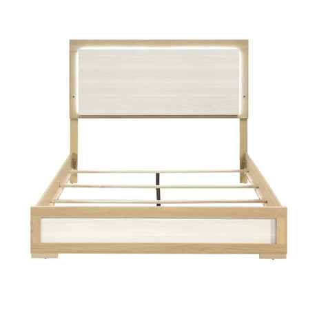 Sterling Natural/White LED King Bed from Homelegance - Luna Furniture