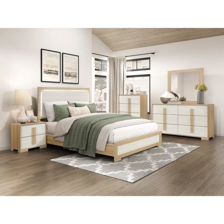 Sterling Natural/White LED King Bed from Homelegance - Luna Furniture
