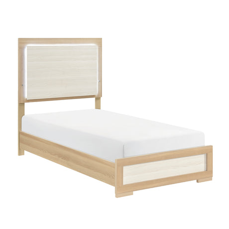 Sterling Natural/White LED Youth Bedroom Set from Homelegance - Luna Furniture