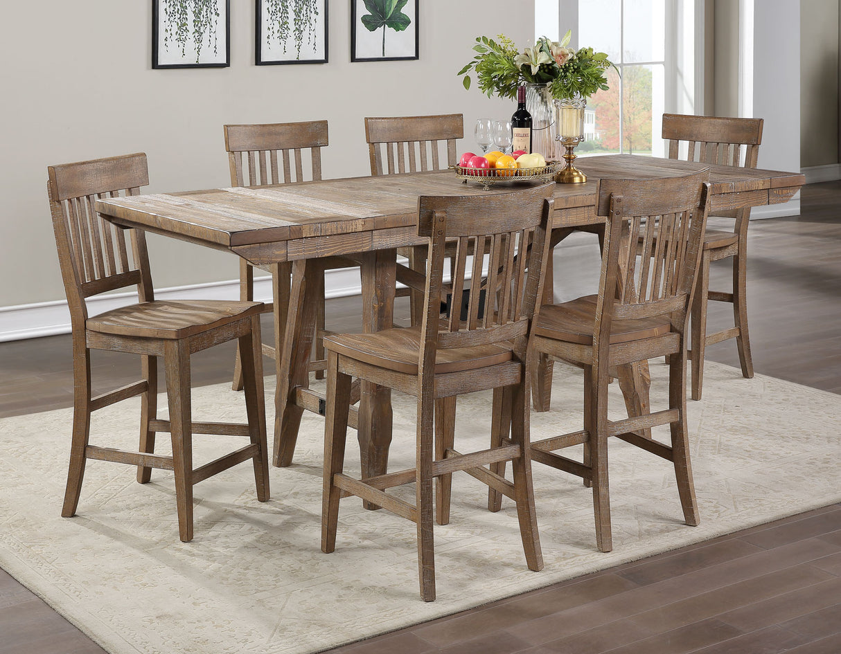 Riverdale Driftwood 5-Piece Counter Set(Counter Table & 4 Chairs) from Steve Silver - Luna Furniture