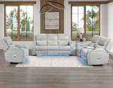 Luna Home Cinema Power Recliner, Ice Vegan Leather from Steve Silver - Luna Furniture