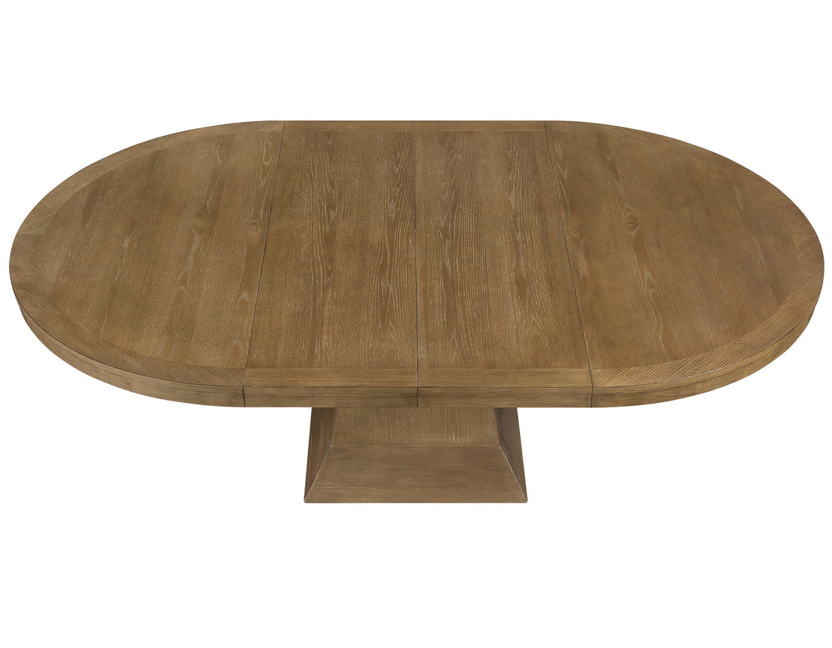 Vaughn 5-Piece 60-96″ w/2-18 Leaves Dining Set, Driftwood & Black Finish from Steve Silver - Luna Furniture