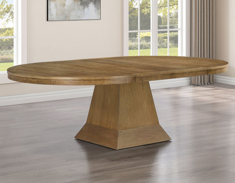 Vaughn 5-Piece 60-96″ w/2-18 Leaves Dining Set, Driftwood & Black Finish from Steve Silver - Luna Furniture