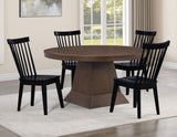 Vaughn 5-Piece 60-96″ w/2-18 Leaves Dining Set, Coffee & Black Finish from Steve Silver - Luna Furniture