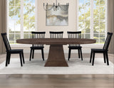 Vaughn 5-Piece 60-96″ w/2-18 Leaves Dining Set, Coffee & Black Finish from Steve Silver - Luna Furniture
