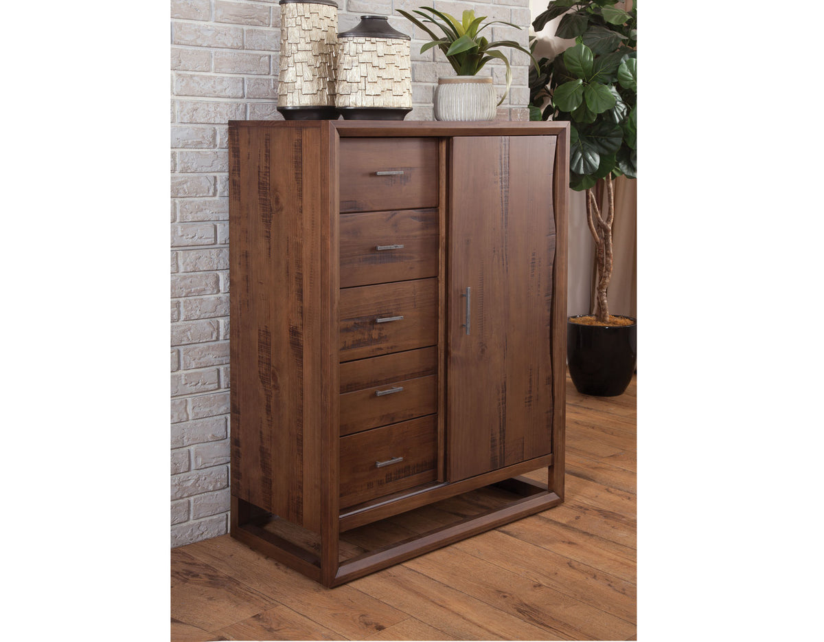 Lofton Distressed Mocha Gentleman's Chest from Steve Silver - Luna Furniture