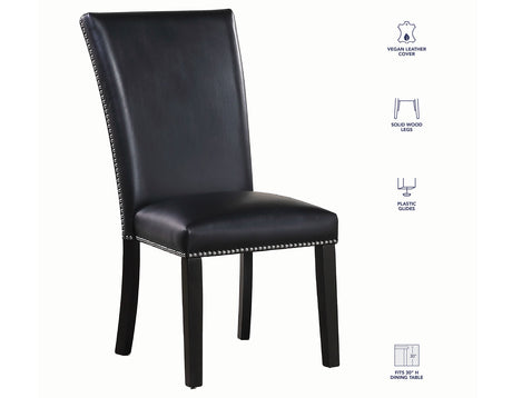 Artemis Black Vegan Leather Cover Side Chair, Set of 2 from Steve Silver - Luna Furniture