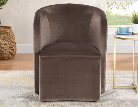 Annie Chocolate Velvet Barrel Chair with Casters, Set of 2 from Steve Silver - Luna Furniture