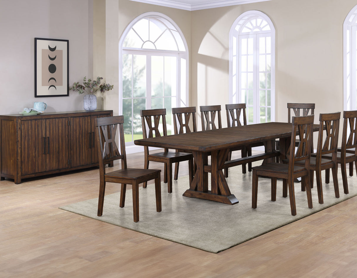 Auburn Brown 5-Piece Dining Set (Table & 4 Side Chairs) from Steve Silver - Luna Furniture