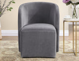 Annie Gray Velvet Barrel Chair with Casters, Set of 2 from Steve Silver - Luna Furniture