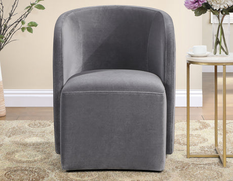 Annie Gray Velvet Barrel Chair with Casters, Set of 2 from Steve Silver - Luna Furniture