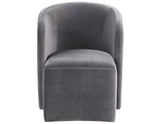 Annie Gray Velvet Barrel Chair with Casters, Set of 2 from Steve Silver - Luna Furniture