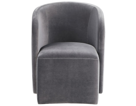 Annie Gray Velvet Barrel Chair with Casters, Set of 2 from Steve Silver - Luna Furniture