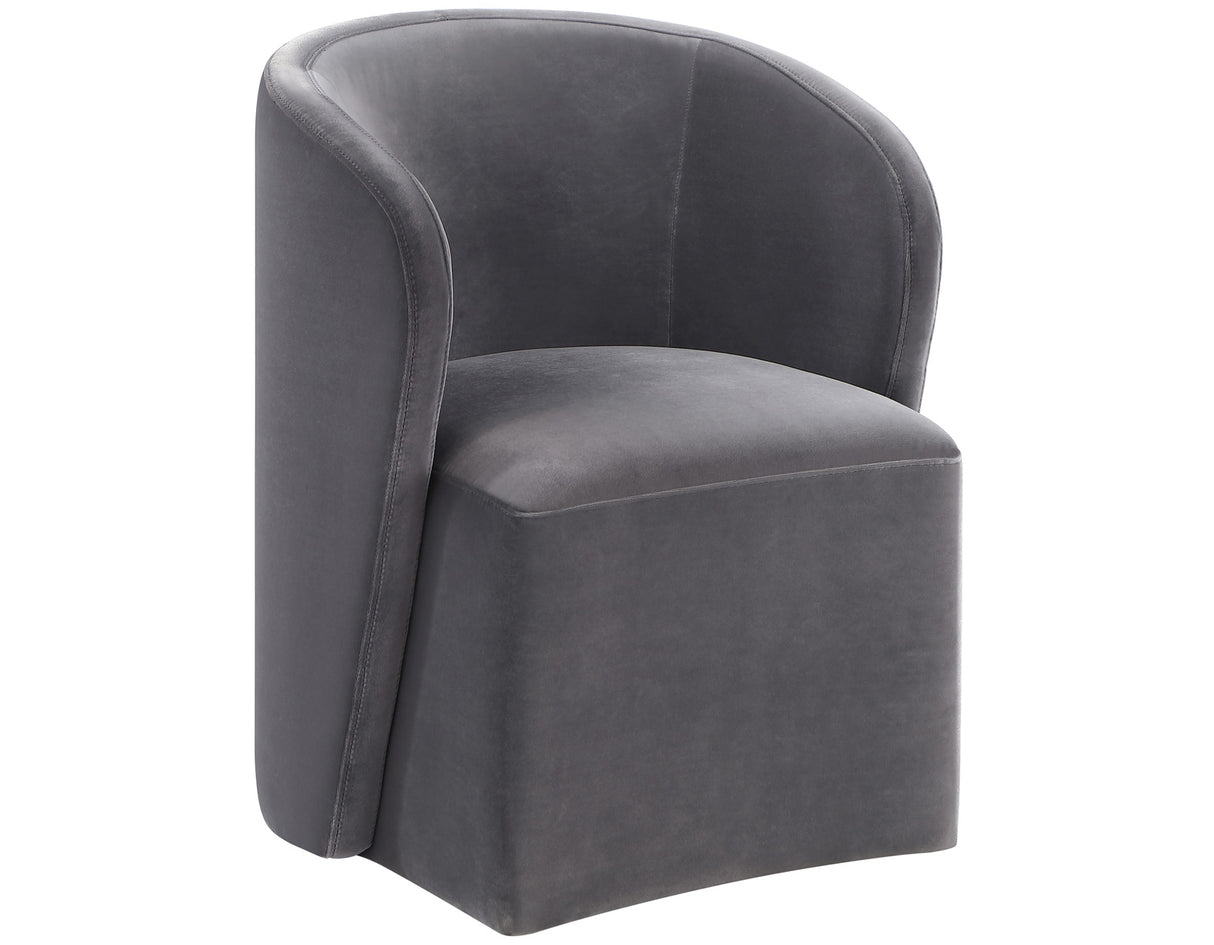 Annie Gray Velvet Barrel Chair with Casters, Set of 2 from Steve Silver - Luna Furniture