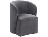 Annie Gray Velvet Barrel Chair with Casters, Set of 2 from Steve Silver - Luna Furniture
