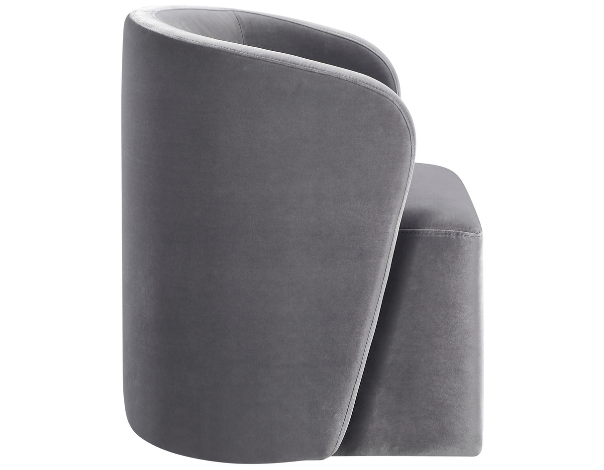 Annie Gray Velvet Barrel Chair with Casters, Set of 2 from Steve Silver - Luna Furniture