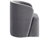 Annie Gray Velvet Barrel Chair with Casters, Set of 2 from Steve Silver - Luna Furniture