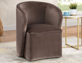 Annie Chocolate Velvet Barrel Chair with Casters, Set of 2 from Steve Silver - Luna Furniture