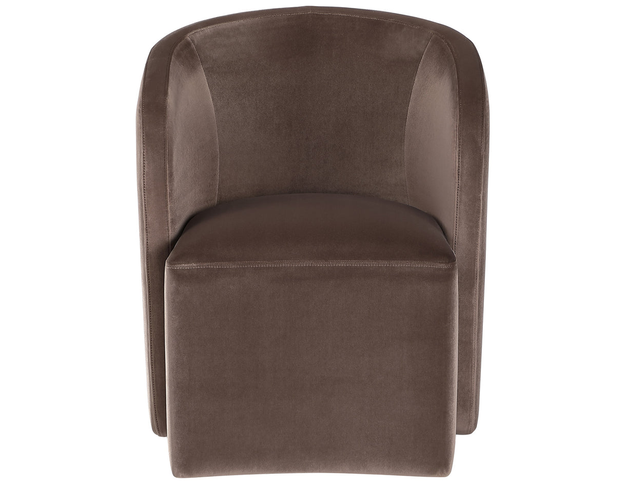 Annie Chocolate Velvet Barrel Chair with Casters, Set of 2 from Steve Silver - Luna Furniture