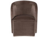 Annie Chocolate Velvet Barrel Chair with Casters, Set of 2 from Steve Silver - Luna Furniture