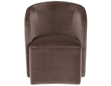 Annie Chocolate Velvet Barrel Chair with Casters, Set of 2 from Steve Silver - Luna Furniture