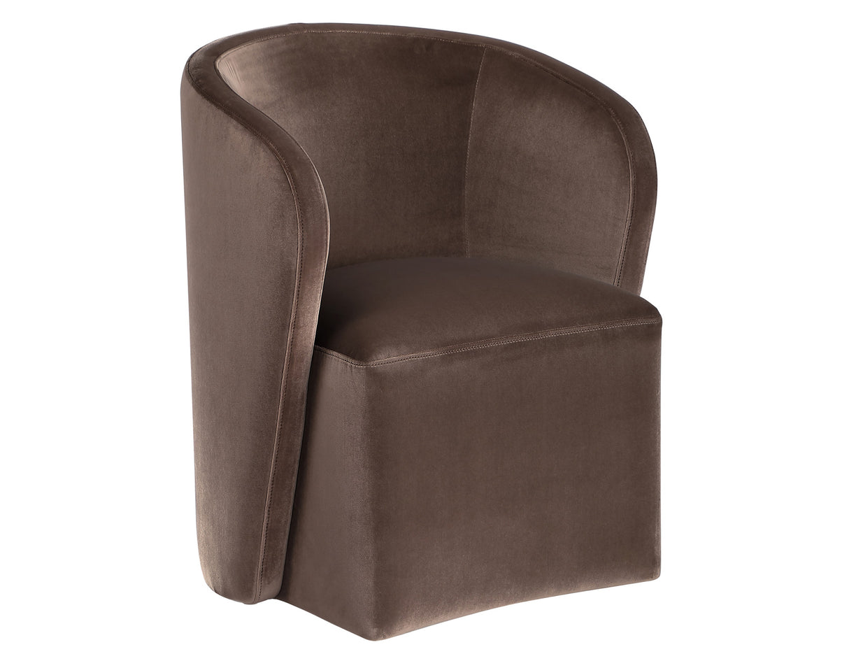 Annie Chocolate Velvet Barrel Chair with Casters, Set of 2 from Steve Silver - Luna Furniture
