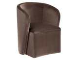 Annie Chocolate Velvet Barrel Chair with Casters, Set of 2 from Steve Silver - Luna Furniture