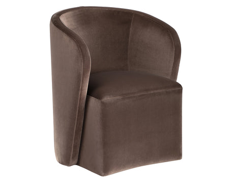 Annie Chocolate Velvet Barrel Chair with Casters, Set of 2 from Steve Silver - Luna Furniture