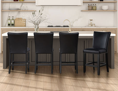 Artemis Black Vegan Leather Counter Height Chair, Set of 2 from Steve Silver - Luna Furniture