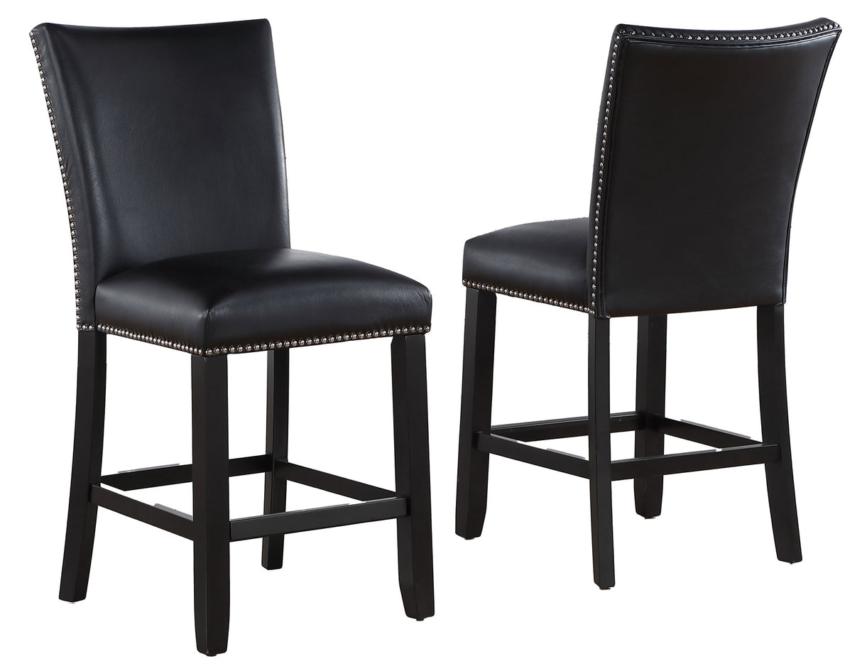 Artemis Black Vegan Leather Counter Height Chair, Set of 2 from Steve Silver - Luna Furniture