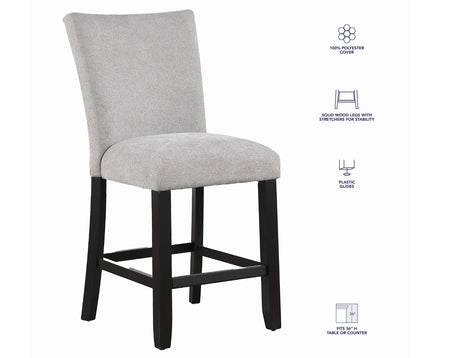 Artemis Gray Chenille Counter Height Chair, Set of 2 from Steve Silver - Luna Furniture