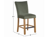 Artemis Green Velvet Counter Height Chair, Set of 2 from Steve Silver - Luna Furniture