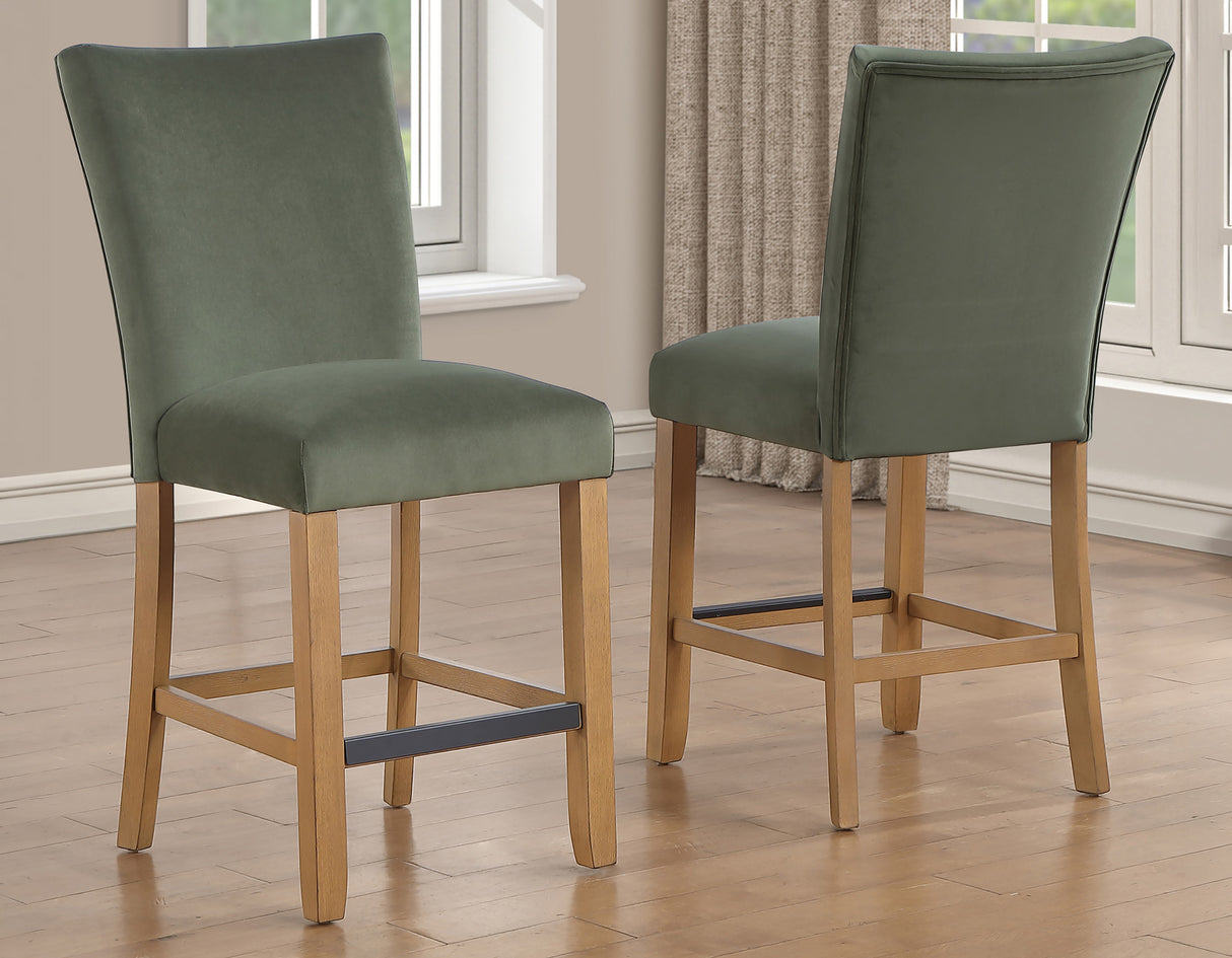 Artemis Green Velvet Counter Height Chair, Set of 2 from Steve Silver - Luna Furniture