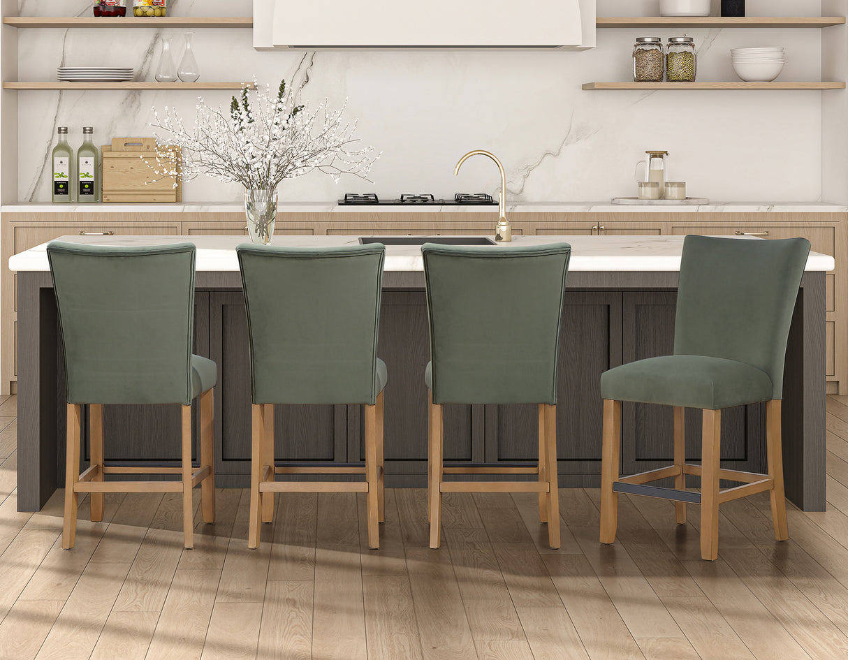 Artemis Green Velvet Counter Height Chair, Set of 2 from Steve Silver - Luna Furniture
