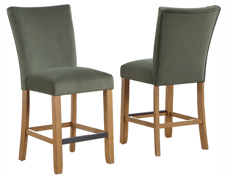 Artemis Green Velvet Counter Height Chair, Set of 2 from Steve Silver - Luna Furniture