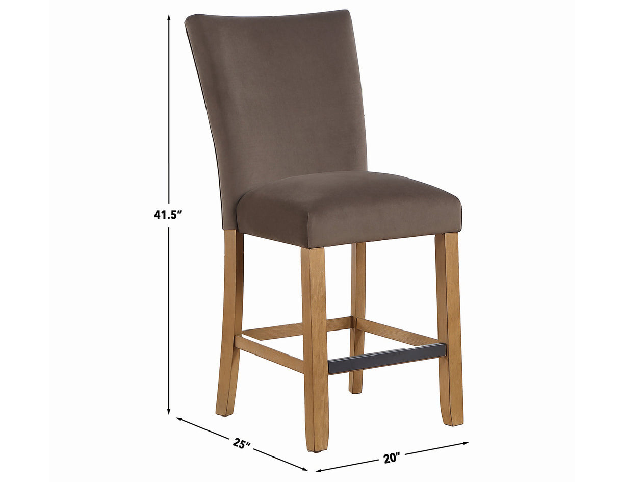 Artemis Brown Velvet Counter Height Chair, Set of 2 from Steve Silver - Luna Furniture