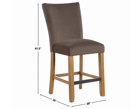 Artemis Brown Velvet Counter Height Chair, Set of 2 from Steve Silver - Luna Furniture